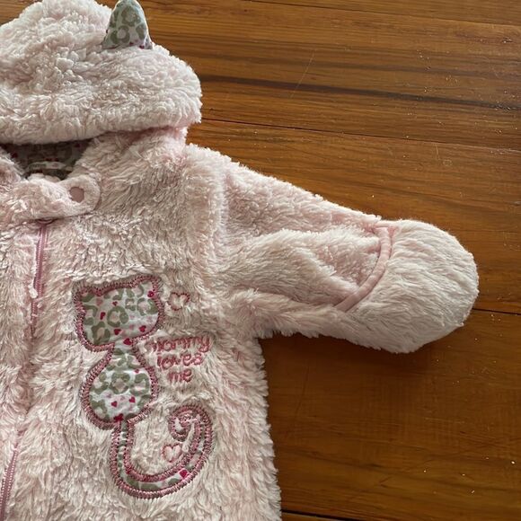 NWOT Duck Duck Goose 0-3 months soft pink insulated pram snow suit - Picture 5 of 15